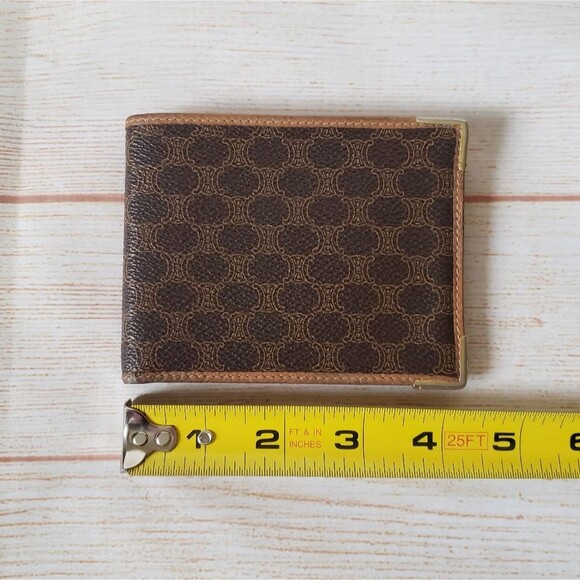 Authentic Celine Paris Macadam Dark Brown Tan Bifold Wallet Unisex Vintage - Picture 13 of 16